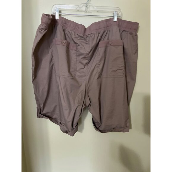 Lane Bryant Womens  26/28 Tan Cotton/Spandex Elastic Waist Shorts Stretch - Picture 4 of 10